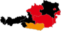 Map showing the results of the election on the state level