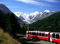 Piz Bernina and the Bernina Express