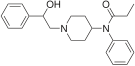 Chemical structure of betahydroxyfentanyl.
