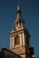 Detail on the tower and spire