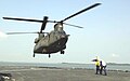 127 Squadron CH-47SD lands aboard USS Rushmore during Exercise CARAT 2001.