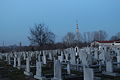 View from city cemetery in Dobrich, looking toward Dobrich TV tower.