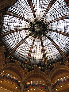 Detail of the cupola of Galeries Lafayette department store in Paris (1912)