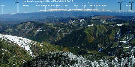 Kiso Mountains seen from west (Mount Kohide)