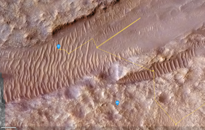 Detail of final position at Airfield Chi (χ), showing the dunes referred to as Valinor Hills.[133][134]