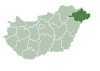 Map of Hungary highlighting Szabolcs-Szatmár-Bereg County