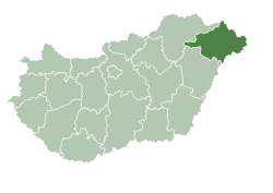 Szabolcs–Szatmár–Bereg County within Hungary