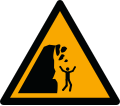 W053: Warnung vor Steinschlag von instabiler Klippe
