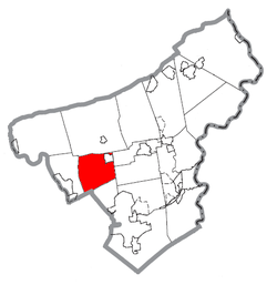 Location of East Allen Township in Northampton County, Pennsylvania