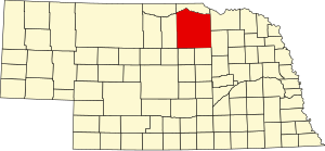 Map of Nebraska highlighting Holt County
