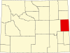 State map highlighting Niobrara County