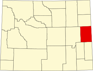 Map of Wyoming highlighting Niobrara County