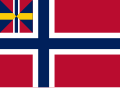 Merchant flag of Norway (1844–1898 with the union badge representing the union with Sweden)