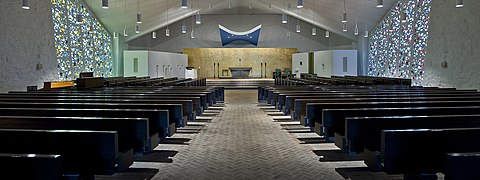 A view of the main chapel at the University of Mary, Our Lady of the Annunciation Chapel
