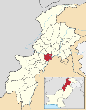 Karte von Pakistan, Position von Distrikt Nowshera hervorgehoben