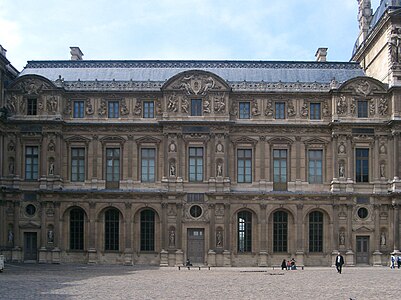 The Lescot wing of the Louvre, rebuilt by François I beginning in 1546 in the new French Renaissance style.