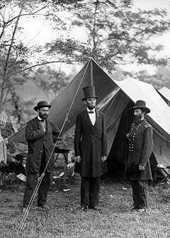 Antietam, Md. Allan Pinkerton, President Lincoln, and Maj. Gen. John A. McClernand