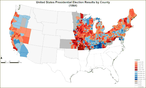 Map of presidential election results by county