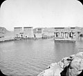 General view of Temple of Philae during flood, 1908, Brooklyn Museum Archives