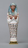 Shabti of Sennedjem; 1279–1213 BC; painted limestone; height: 27 cm; Metropolitan Museum of Art