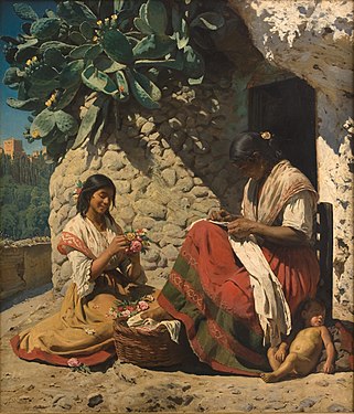 Two Romani women outside their home, Peder Severin Krøyer in 1878