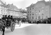 Haubitzenabteilung beim Durchmarsch durch die Bundesstadt, 1914–18