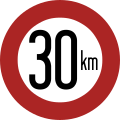 Verbot der Über­schrei­tung bestimmter Fahr­geschwindig­keiten;[8] gültig ab 1953 in der BRD