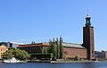 Stockholms stadshus von Södermalm aus gesehen
