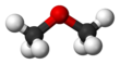 Ball and stick model of dimethyl ether