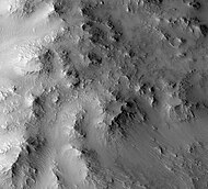 Eddie Crater central peak in Elysium quadrangle, as seen by HiRISE