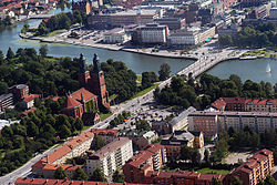 Aerial photo of Eskilstuna in 2004
