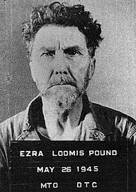 The poet Ezra Pound in prison (1945)