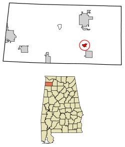 Location of Spruce Pine in Franklin County, Alabama.
