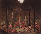 Schneidezeremonie der Mandan O-kee-pa, männlicher Initiationsritus, 1832