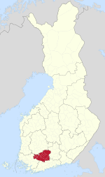 Kanta-Häme on a map of Finland