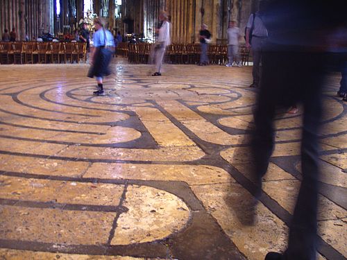 Walking the labyrinth at Chartres Cathedral