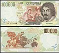 100,000 lire – obverse and reverse – 1994 (1983)