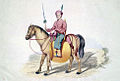 A watercolour of a Manipuri cavalryman in Burma, 1855