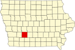 State map highlighting Adair County