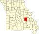 A state map highlighting Crawford County in the southeastern part of the state.