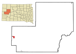 Location in Meade County and the state of South Dakota
