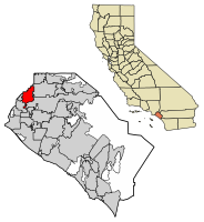 Location of Buena Park in Orange County, California.