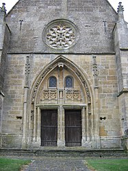The doors of the church in Grivy-Loisy