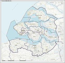 Topography map of Zeeland
