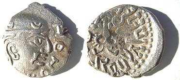 Coin of Gupta ruler Kumaragupta I (r.414–455) (Western territories).[99]