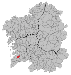 Situation of Mos within Galicia