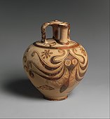 Stirrup jar with octopus; circa 1200-1100 BC; terracotta; height: 26 cm, diameter: 21.5 cm; Metropolitan Museum of Art