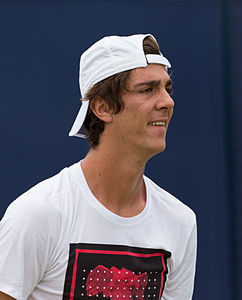Thanasi Kokkinakis during practice at the Queens Club Aegon Championships in London, England.