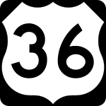 Straßenschild des U.S. Highways 36