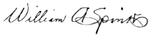 Image of signature, reading "William A. Spinks" clearly